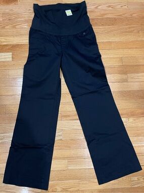 Old Navy Black Wide-Leg Maternity Pants with Fold-Over Waistband